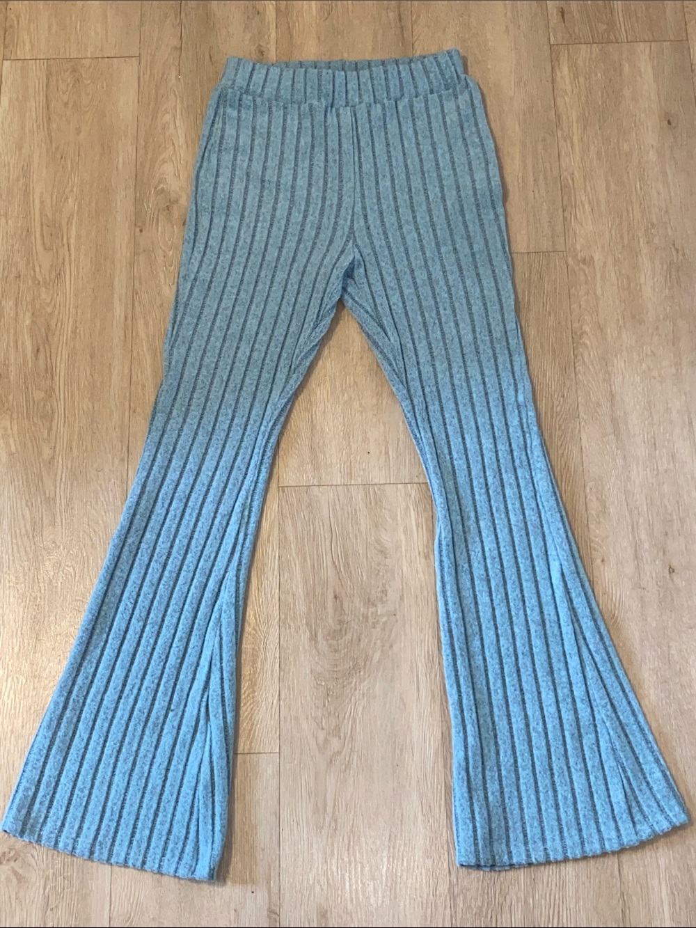 SHEIN Light Blue Flare Knit Pants